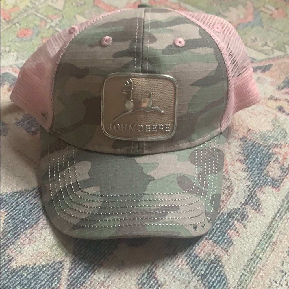 Pink John Deere baseball hat